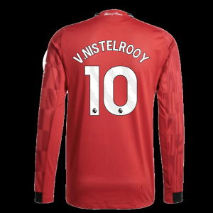 2025-2026 Man Utd Authentic Long Sleeve Home Shirt (V.Nistelrooy 10)