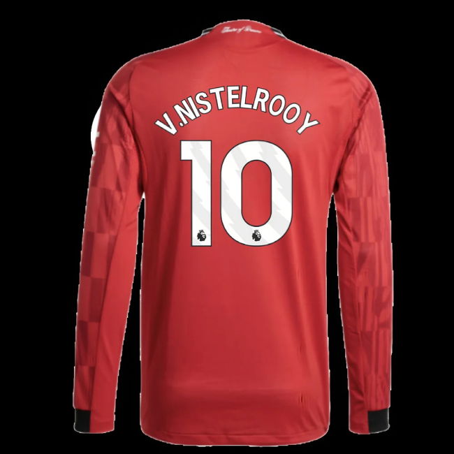 2025-2026 Man Utd Authentic Long Sleeve Home Shirt (V.Nistelrooy 10)