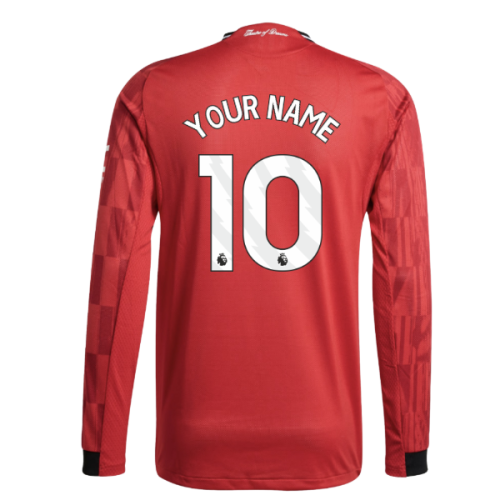 2025-2026 Man Utd Authentic Long Sleeve Home Shirt (Your Name)