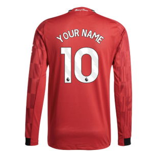 2025-2026 Man Utd Authentic Long Sleeve Home Shirt (Your Name)