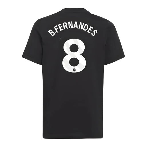 2025-2026 Man Utd EU Training Tee (Black) (B.Fernandes 8)
