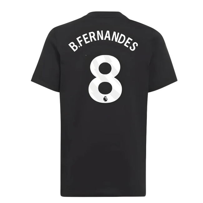 2025-2026 Man Utd EU Training Tee (Black) (B.Fernandes 8)