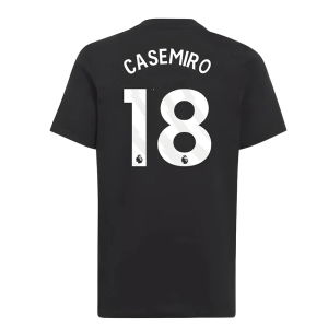 2025-2026 Man Utd EU Training Tee (Black) (Casemiro 18)