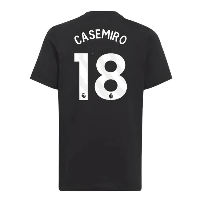 2025-2026 Man Utd EU Training Tee (Black) (Casemiro 18)