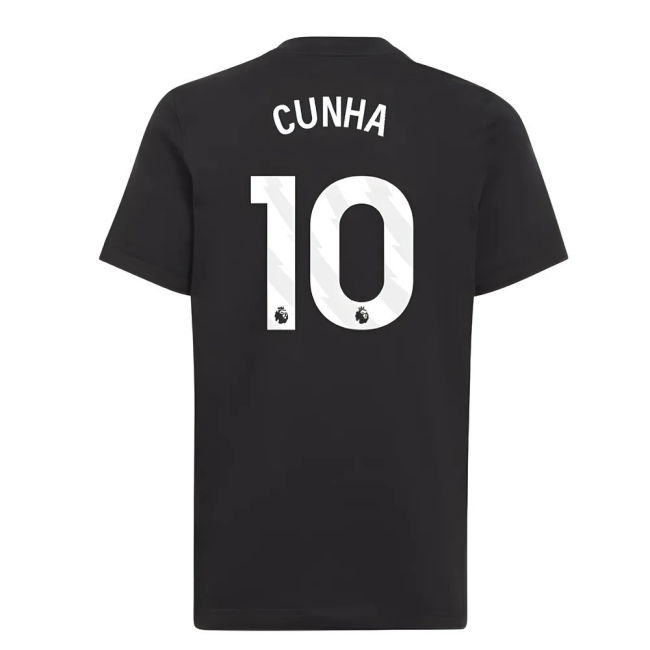 2025-2026 Man Utd EU Training Tee (Black) (Cunha 10)