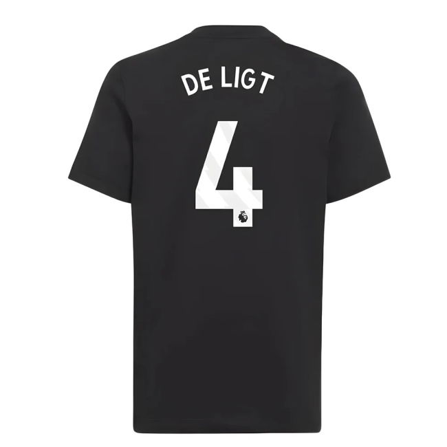 2025-2026 Man Utd EU Training Tee (Black) (De Ligt 4)