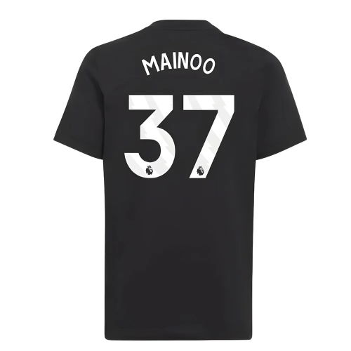 2025-2026 Man Utd EU Training Tee (Black) (Mainoo 37)