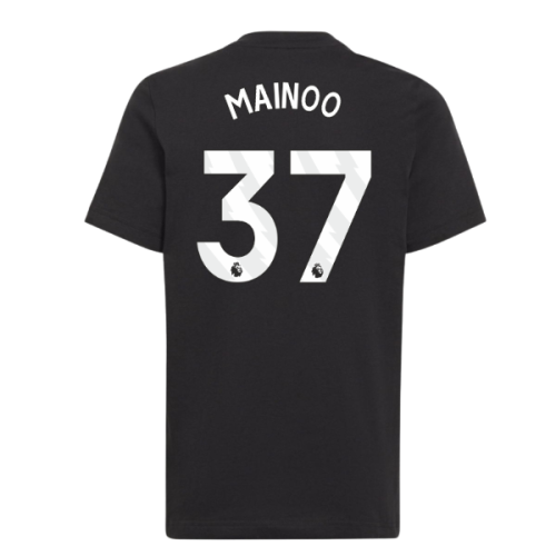 2025-2026 Man Utd EU Training Tee (Black) (Mainoo 37)