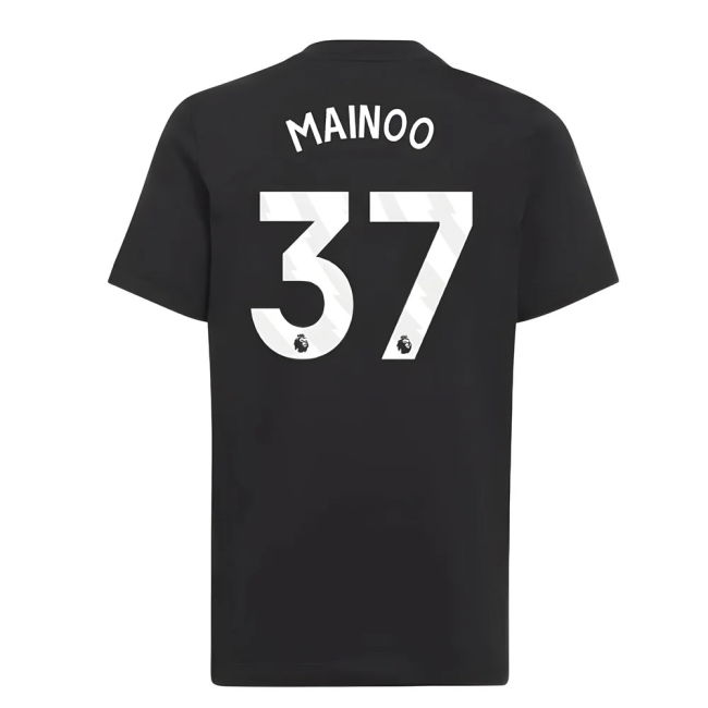 2025-2026 Man Utd EU Training Tee (Black) (Mainoo 37)