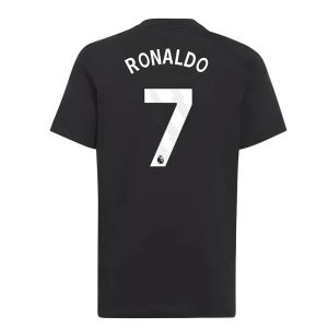 2025-2026 Man Utd EU Training Tee (Black) (Ronaldo 7)
