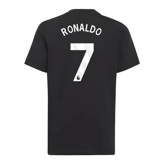2025-2026 Man Utd EU Training Tee (Black) (Ronaldo 7)