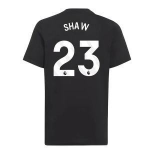2025-2026 Man Utd EU Training Tee (Black) (Shaw 23)