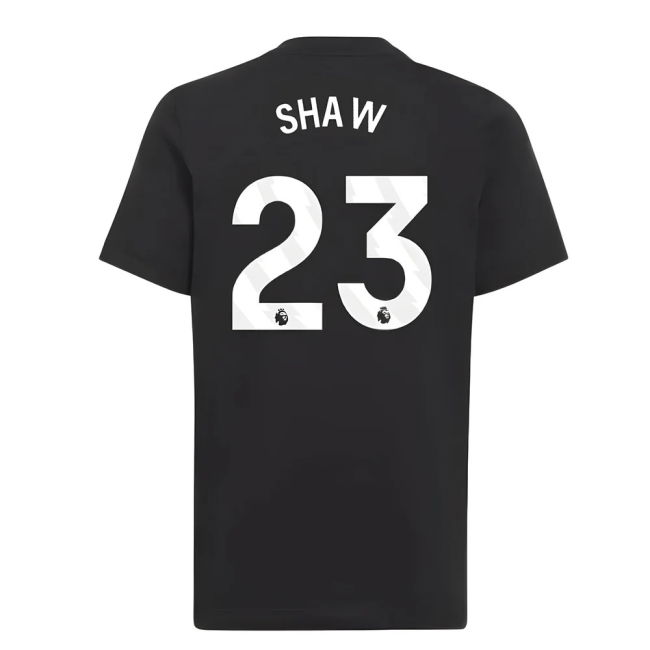 2025-2026 Man Utd EU Training Tee (Black) (Shaw 23)