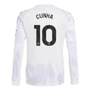 2025-2026 Man Utd Long Sleeve Away Shirt (Kids) (Cunha 10)