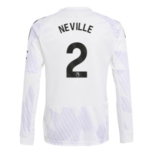 2025-2026 Man Utd Long Sleeve Away Shirt (Kids) (Neville 2)
