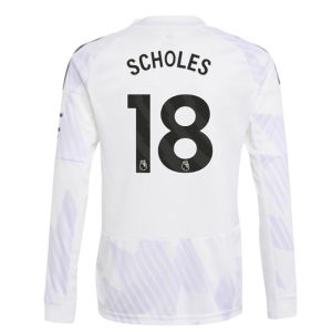 2025-2026 Man Utd Long Sleeve Away Shirt (Kids) (Scholes 18)
