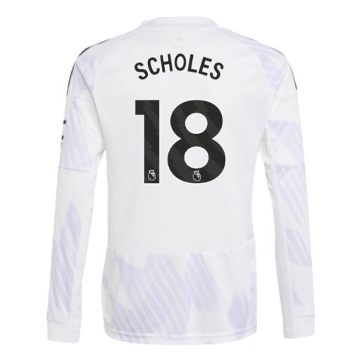 2025-2026 Man Utd Long Sleeve Away Shirt (Kids) (Scholes 18)