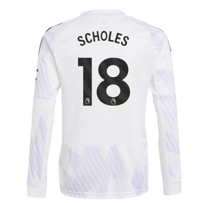 2025-2026 Man Utd Long Sleeve Away Shirt (Kids) (Scholes 18)
