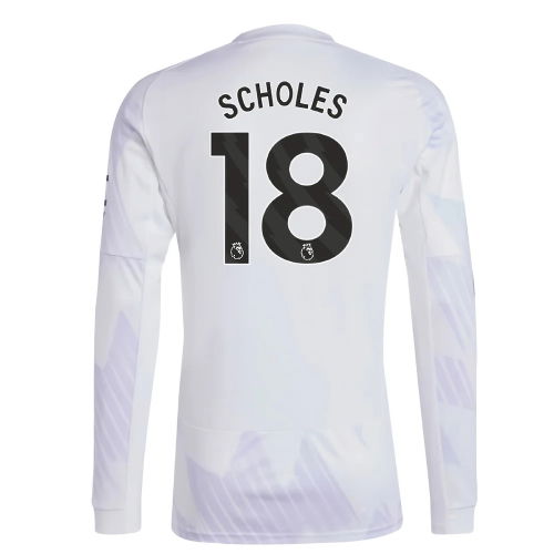 2025-2026 Man Utd Long Sleeve Away Shirt (Scholes 18)