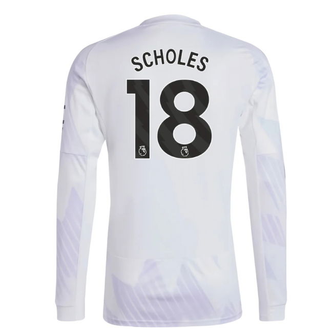 2025-2026 Man Utd Long Sleeve Away Shirt (Scholes 18)