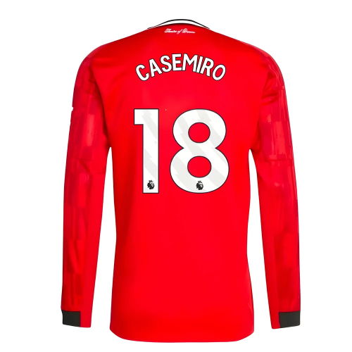 2025-2026 Man Utd Long Sleeve Home Shirt (Casemiro 18)