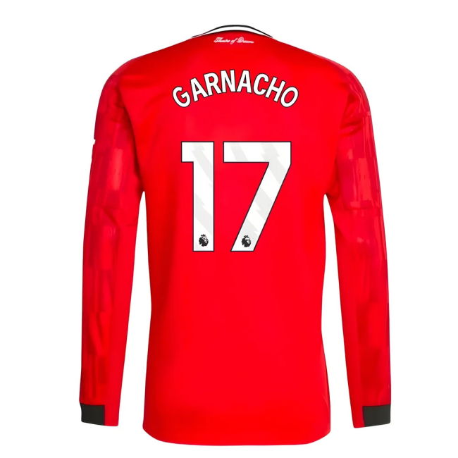 2025-2026 Man Utd Long Sleeve Home Shirt (Garnacho 17)