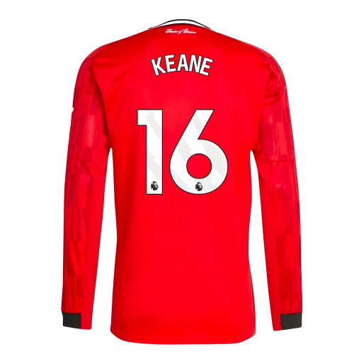 2025-2026 Man Utd Long Sleeve Home Shirt (Keane 16)