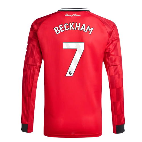 2025-2026 Man Utd Long Sleeve Home Shirt (Kids) (Beckham 7)