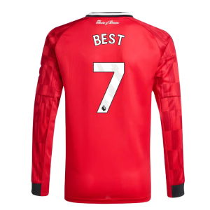2025-2026 Man Utd Long Sleeve Home Shirt (Kids) (Best 7)