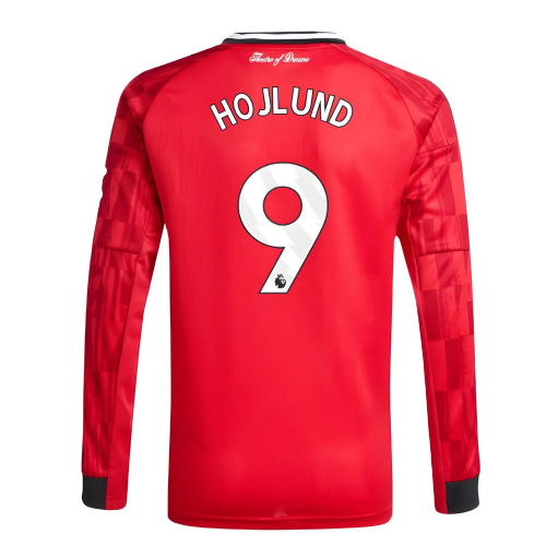 2025-2026 Man Utd Long Sleeve Home Shirt (Kids) (Hojlund 9)