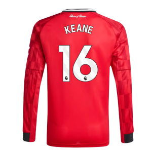 2025-2026 Man Utd Long Sleeve Home Shirt (Kids) (Keane 16)