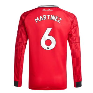 2025-2026 Man Utd Long Sleeve Home Shirt (Kids) (Martinez 6)