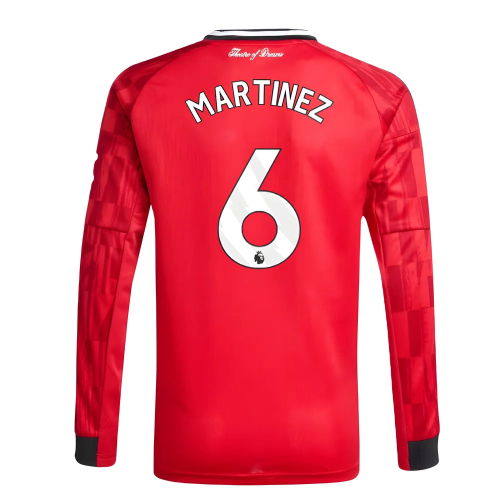 2025-2026 Man Utd Long Sleeve Home Shirt (Kids) (Martinez 6)