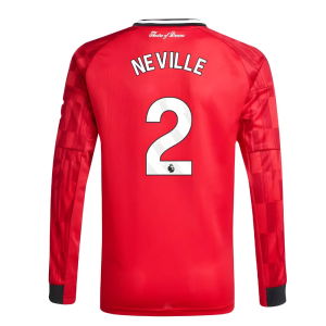 2025-2026 Man Utd Long Sleeve Home Shirt (Kids) (Neville 2)