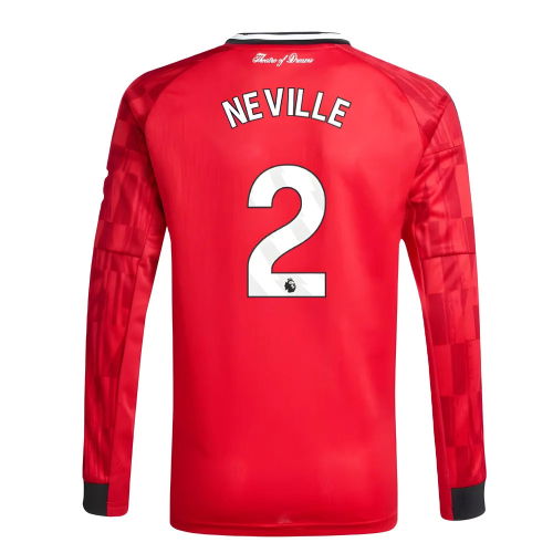2025-2026 Man Utd Long Sleeve Home Shirt (Kids) (Neville 2)