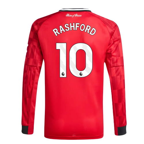 2025-2026 Man Utd Long Sleeve Home Shirt (Kids) (Rashford 10)