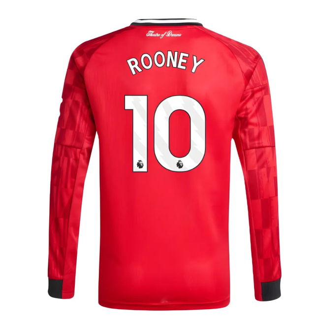 2025-2026 Man Utd Long Sleeve Home Shirt (Kids) (Rooney 10)