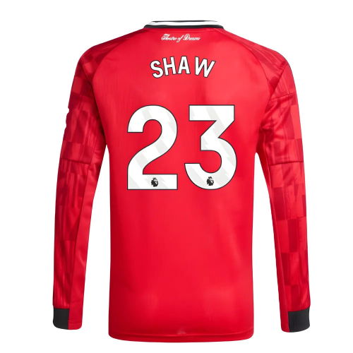 2025-2026 Man Utd Long Sleeve Home Shirt (Kids) (Shaw 23)