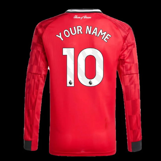 2025-2026 Man Utd Long Sleeve Home Shirt (Kids) (Your Name)