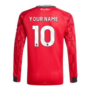 2025-2026 Man Utd Long Sleeve Home Shirt (Kids)