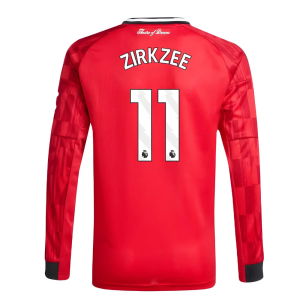 2025-2026 Man Utd Long Sleeve Home Shirt (Kids) (Zirkzee 11)
