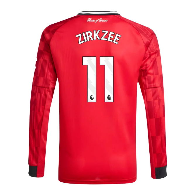 2025-2026 Man Utd Long Sleeve Home Shirt (Kids) (Zirkzee 11)