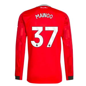 2025-2026 Man Utd Long Sleeve Home Shirt (Mainoo 37)