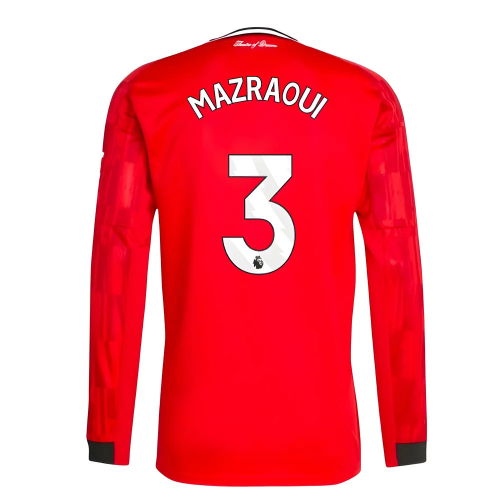 2025-2026 Man Utd Long Sleeve Home Shirt (Mazraoui 3)