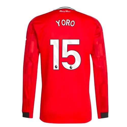 2025-2026 Man Utd Long Sleeve Home Shirt (Yoro 15)