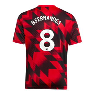 2025-2026 Man Utd Pre-Match Shirt (Red) - Kids (B.Fernandes 8)