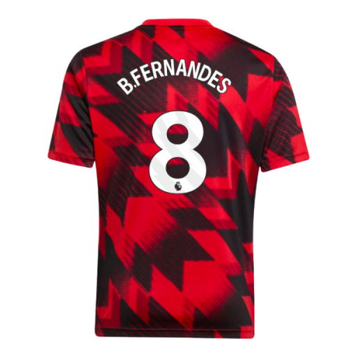 2025-2026 Man Utd Pre-Match Shirt (Red) - Kids (B.Fernandes 8)
