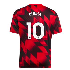 2025-2026 Man Utd Pre-Match Shirt (Red) - Kids (Cunha 10)