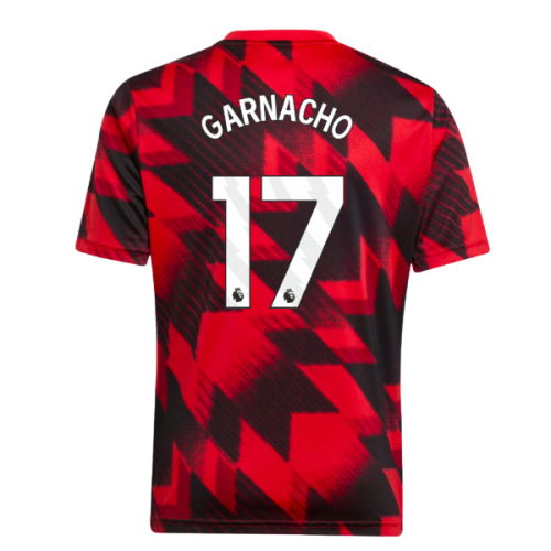 2025-2026 Man Utd Pre-Match Shirt (Red) - Kids (Garnacho 17)