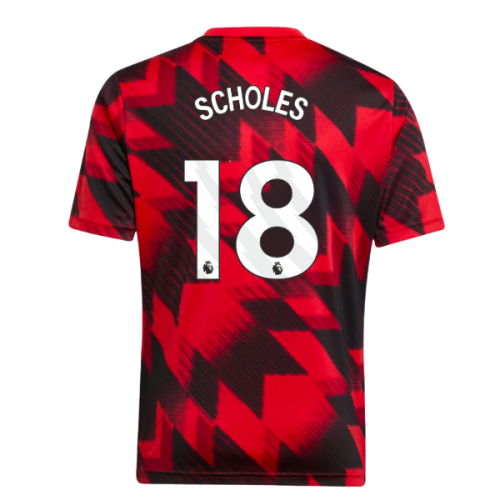 2025-2026 Man Utd Pre-Match Shirt (Red) - Kids (Scholes 18)